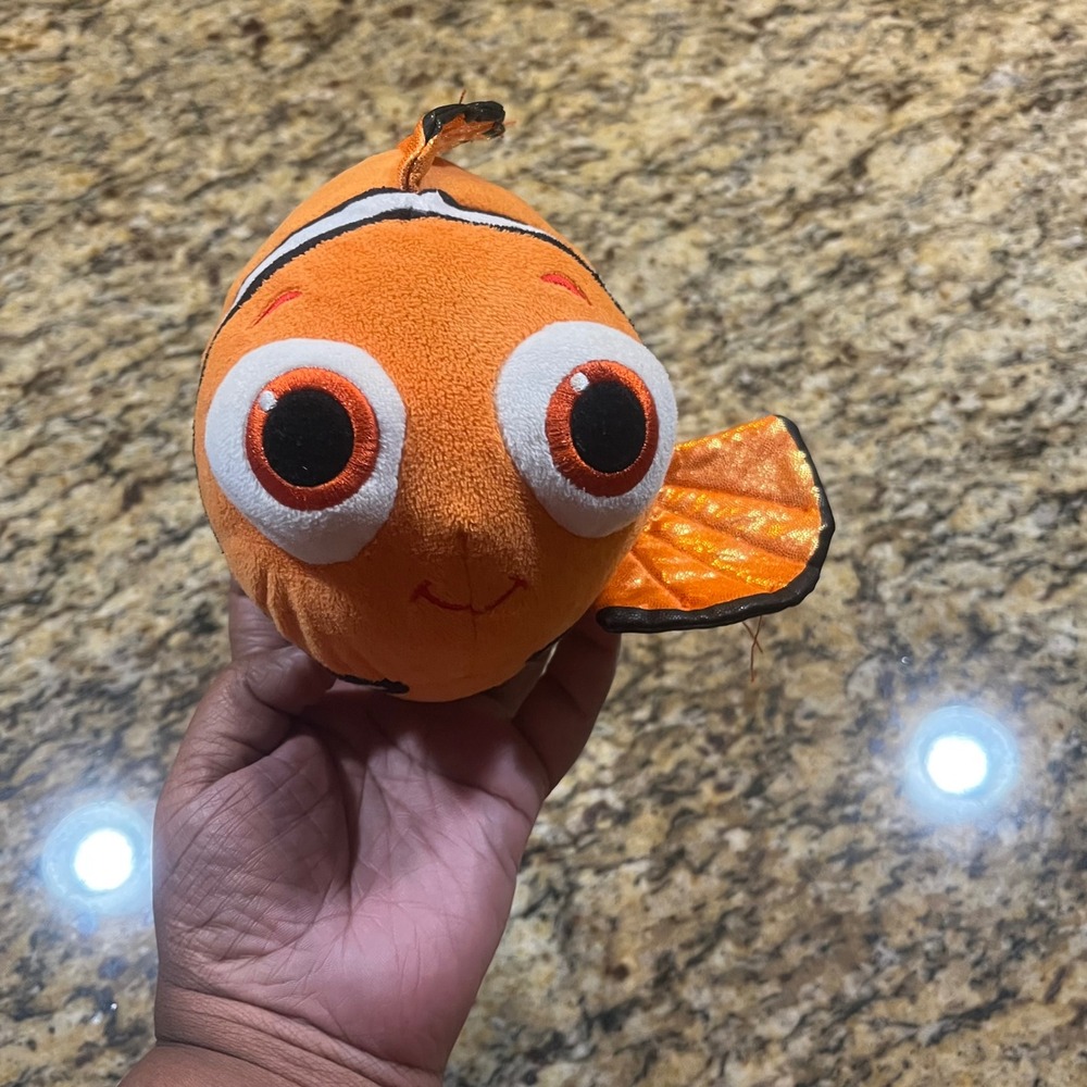 Ty Sparkle Nemo Disney Pixar Plush Orange White Clownfish Stuffed Animal 11 inch